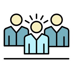 Poster - Corporate business people icon. Outline corporate business people vector icon color flat isolated