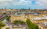 Fototapeta Sypialnia - Notre Dame View Effel Tower Invalides Old Buildings Paris France