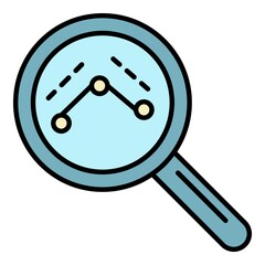 Poster - Magnify glass icon. Outline magnify glass vector icon color flat isolated