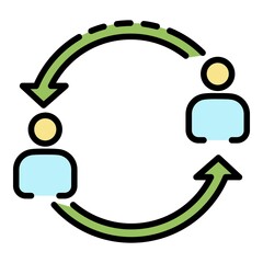 Poster - Help each other icon. Outline help each other vector icon color flat isolated