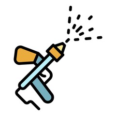Poster - Mite spray icon. Outline mite spray vector icon color flat isolated
