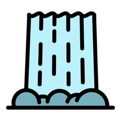 Poster - nature waterfall icon. outline nature waterfall vector icon color flat isolated