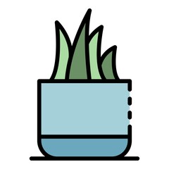Sticker - Succulent plant icon. Outline succulent plant vector icon color flat isolated