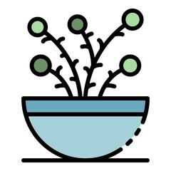 Wall Mural - Houseplant icon. Outline houseplant vector icon color flat isolated
