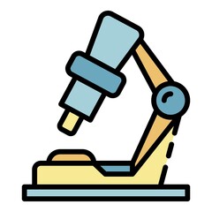 Poster - Laboratory microscope icon. Outline laboratory microscope vector icon color flat isolated