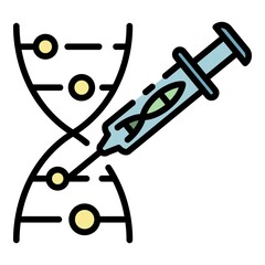 Poster - dna chromosome injection icon. outline dna chromosome injection vector icon color flat isolated