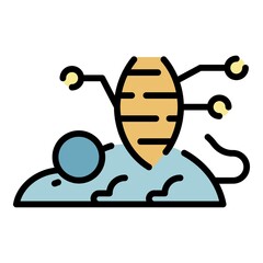 Poster - mouse dna icon. outline mouse dna vector icon color flat isolated