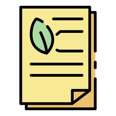 Poster - Botanical laboratory documents icon. Outline botanical laboratory documents vector icon color flat isolated