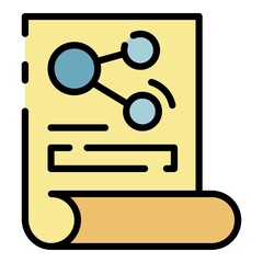 Poster - Genetic laboratory document icon. Outline genetic laboratory document vector icon color flat isolated