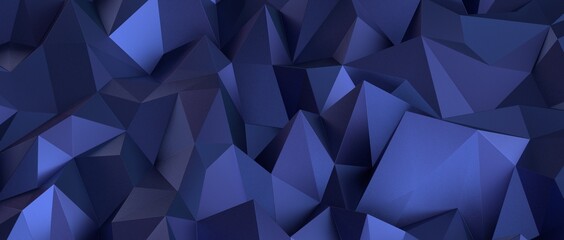 Poster - Geometric blue ice low poly background