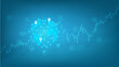 © U-STUDIOGRAPHY DD59  - Global structure networking and data exchanges customer connection on the stock chart background. Global business network concept.