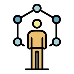 Poster - human genetic code icon. outline human genetic code vector icon color flat isolated