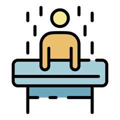 Poster - A man in a test tube icon. Outline a man in a test tube vector icon color flat isolated