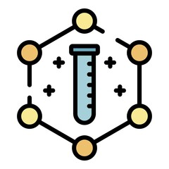 Poster - molecular compound tube icon. outline molecular compound tube vector icon color flat isolated