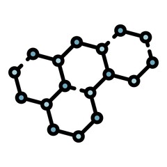 Wall Mural - Molecular structure icon. Outline molecular structure vector icon color flat isolated