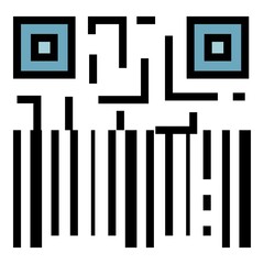 Fototapete - QR and barcode icon. Outline QR and barcode vector icon color flat isolated