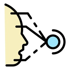 Poster - Face recognition system icon. Outline face recognition system vector icon color flat isolated