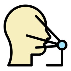 Poster - Laser face scan icon. Outline laser face scan vector icon color flat isolated
