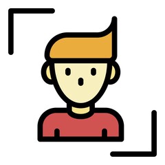 Poster - Personal identification icon. Outline personal identification vector icon color flat isolated