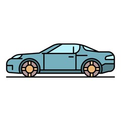 Poster - Sport cabriolet icon. Outline sport cabriolet vector icon color flat isolated