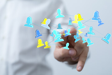 videoconference group of people talking in social network