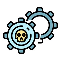 Sticker - Malicious mechanism icon. Outline malicious mechanism vector icon color flat isolated