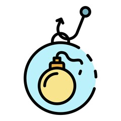 Poster - Explosive phishing icon. Outline explosive phishing vector icon color flat isolated