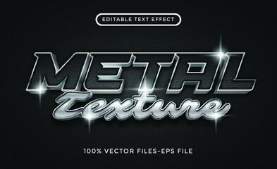 Wall Mural - metal texture editable text effect. steel effect with carbon background