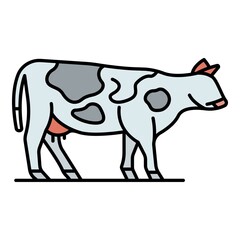 Poster - Cow icon. Outline cow vector icon color flat isolated
