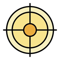 Wall Mural - Shooting target icon. Outline shooting target vector icon color flat isolated