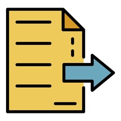 Poster - Consignment note on goods icon. Outline consignment note on goods vector icon color flat isolated