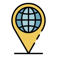 Poster - Geo positions goods icon. Outline geo positions goods vector icon color flat isolated