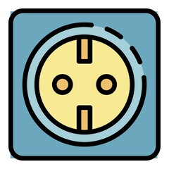 Poster - Smart socket icon. Outline smart socket vector icon color flat isolated