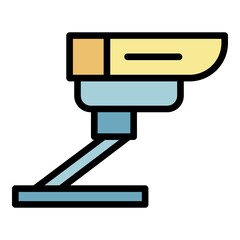 Poster - Videcam icon. Outline videcam vector icon color flat isolated
