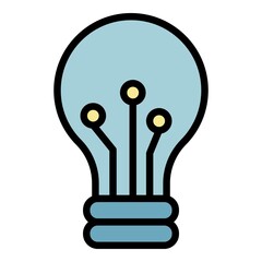 Poster - LED lamp icon. Outline LED lamp vector icon color flat isolated