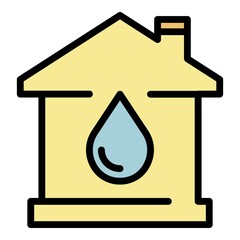 Poster - Smart home humidity icon. Outline smart home humidity vector icon color flat isolated