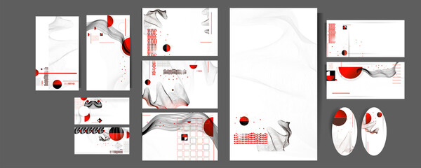 Wall Mural - Poster design Japanese style templates set invitations to lines abstract background for book cover texture brochure
