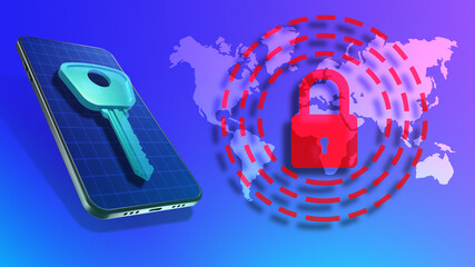 Poster - network security. information protection. global data protection. countering the theft of personal d