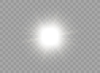 Wall Mural - icon with bright flash of light. dazzling sun, star, flashlight or beam. lighting device. design ele