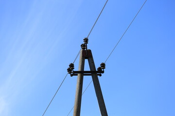 Wall Mural - Electrical power lines in the city