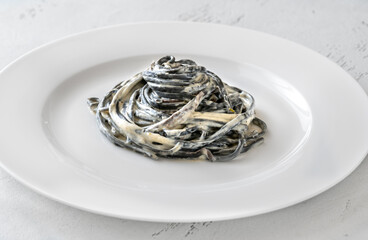 Sticker - Squid ink pasta with creamy sauce