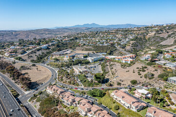 Wall Mural - Aerial view of apartments on the hillside