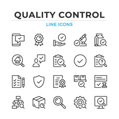 Poster - quality control line icons set. modern outline elements, graphic design concepts, simple symbols col
