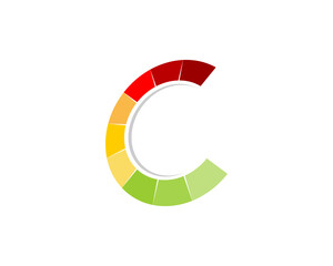 Sticker - C Letter with speedometer indicator