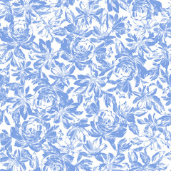 Wall Mural - Seamless and beautiful flower illustration pattern,