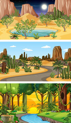 Poster - Three different nature horizontal scenes