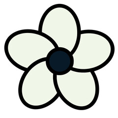 Canvas Print - Isolated Flower Icon Line Design
