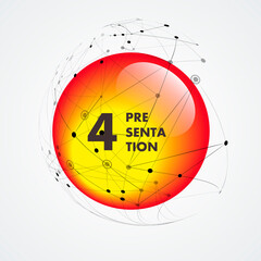 Poster - Vector ball abstract line design. Sphere with connected lines and dots. Network structure. Digital big data concept