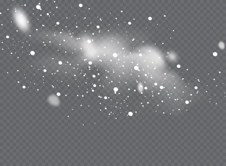 Wall Mural - Snowfall, snowflakes in different shapes and forms. Snowflakes, snow background. Christmas snow for the new year.