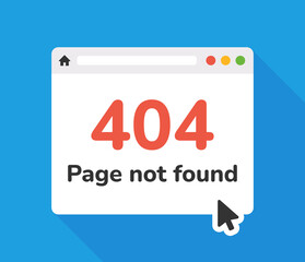 Poster - Web page with a 404 error. Vector illustration